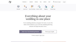 
                            10. Joy - Best Wedding Websites - Free Wedding Website