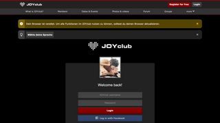 
                            2. JOYclub Login > Mitgliederanmeldung - JOYclub