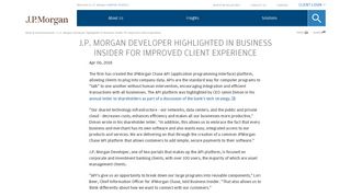 
                            2. J.P. Morgan Developer highlighted in Business Insider for improved ...