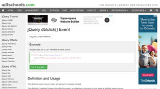 
                            8. jQuery dblclick() Event - W3Schools