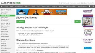 
                            3. jQuery Get Started - W3Schools