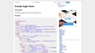 
                            2. jQuery Mobile - Create login form - Java2s