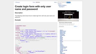 
                            4. jQuery Mobile - Create login form with only user name and ...