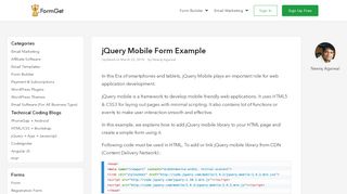 
                            7. jQuery Mobile Form Example | FormGet