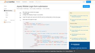 
                            4. Jquery Mobile Login form submission - Stack Overflow