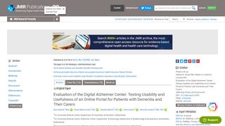 
                            7. JRP - Evaluation of the Digital Alzheimer Center: Testing ...