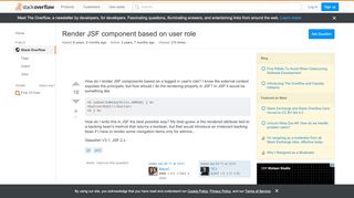 
                            1. jsf 2 - Render JSF component based on user role - Stack ...