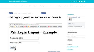
                            2. JSF Login Logout Form Authentication Example | Catgovind