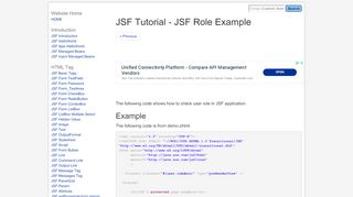 
                            2. JSF Tutorial - JSF Role Example - Java2s