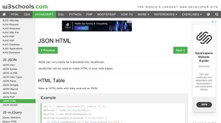 
                            7. JSON HTML - w3schools.com