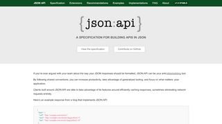 
                            2. JSON:API — A specification for building APIs in JSON