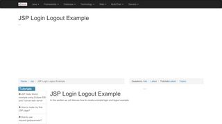 
                            6. JSP Login Logout Example - RoseIndia