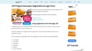 
                            2. JSP Program Examples: Registration & Login Form - Guru99