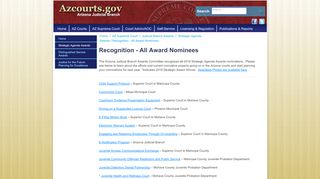 
                            8. Judicial Branch Awards > Strategic Agenda Awards > Recognition - All ...