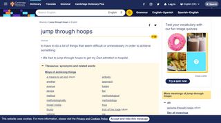 
                            7. JUMP THROUGH HOOPS | meaning in the Cambridge English ...