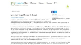 
                            9. Jumpstart Corps Member (Referral) - HandsOn Greater Phoenix