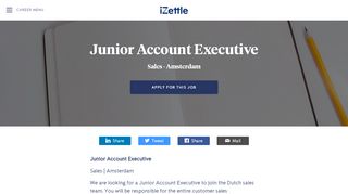 
                            7. Junior Account Executive - iZettle