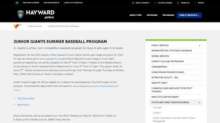 
                            7. Junior Giants Summer Baseball Program | City …