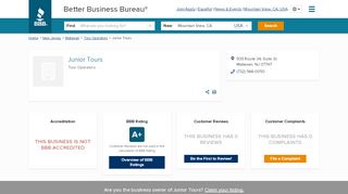 
                            9. Junior Tours | Better Business Bureau® Profile
