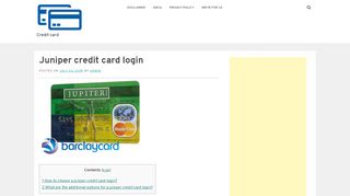 
                            3. Juniper credit card login - Credit card