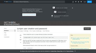 
                            9. Juniper user creation and password - Network Engineering Stack ...