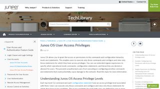 
                            5. Junos OS User Access Privileges - TechLibrary - Juniper Networks