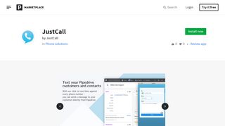 
                            8. JustCall App - Pipedrive Marketplace