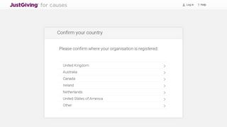 
                            5. JustGiving for causes - confirm country