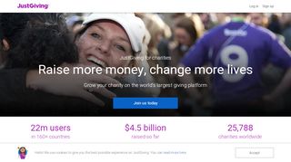 
                            10. JustGiving for charities – raise more money online