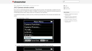 
                            8. JVC Camera remote control - STREAMSTAR SUPPORT portal
