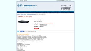 
                            9. JVS-6008-S2 8CH DVR - Jovision USA | CloudSEE DVRs