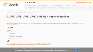 
                            3. JWT, JWS, JWE, JWK, and JWA Implementations | OpenID