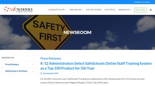 
                            4. K-12 Administrators Select SafeSchools Online Staff Training ...