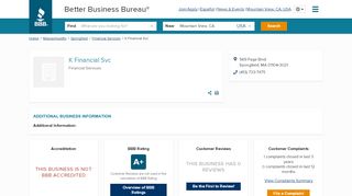 
                            9. K Financial Svc | Better Business Bureau® Profile