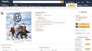 
                            9. K2 Board Games: Amazon.com: Western Shipments - Amazon.ae