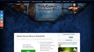 
                            8. Kabam Servers Move to Wonderhill - DolyGames Wartune