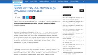 
                            6. Kabarak University Students Portal Login - Ngrecruit.com