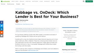 
                            2. Kabbage vs. OnDeck: Which Lender Is Best for Your Business?
