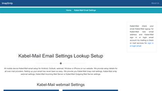 
                            9. Kabel-Mail Email Settings | Kabel-Mail Webmail | Kabel ...