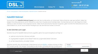 
                            11. KabelBW Webmail ▷ Login, Passwort- & Störungs-Hilfe | DSL.de