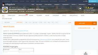 
                            5. Kachchh University - [KSKVKU], Kachchh - Admissions ...