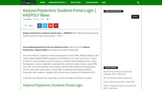 
                            3. Kaduna Polytechnic Students Portal Login | KADPOLY ... - Schoolinfo