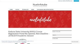 
                            5. Kaduna State University (KASU) Course Registration Portal Re ...