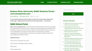 
                            8. Kaduna State University, KASU Students Portal - www ...