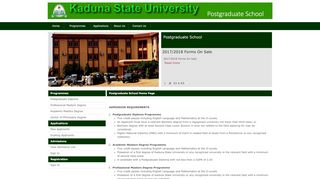 
                            1. Kaduna State University::PG School Home