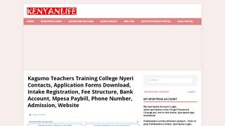
                            7. Kagumo Teachers Training College Nyeri Contacts, location, Email ...