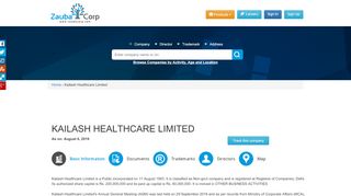 
                            6. KAILASH HEALTHCARE LIMITED - Company, directors and ...