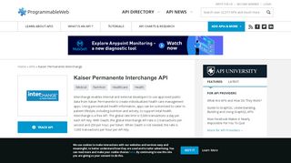 
                            7. Kaiser Permanente Interchange API | ProgrammableWeb