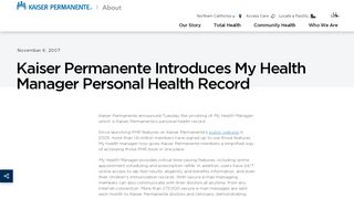 
                            8. Kaiser Permanente Introduces My Health Manager Personal ...