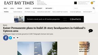 
                            5. Kaiser Permanente plans to build new headquarters in Oakland